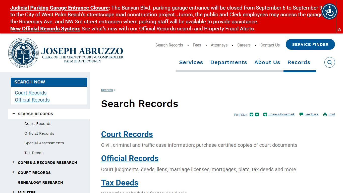 Search Records | Clerk of the Circuit Court & Comptroller, Palm Beach ...